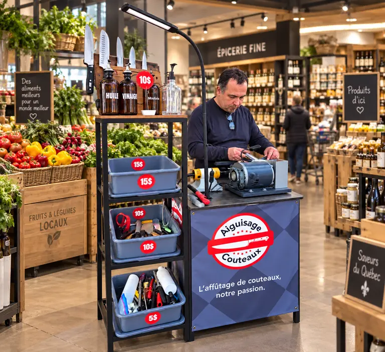 Occasion d’affaires – Kiosque d’affûtage clé en main à vendre
