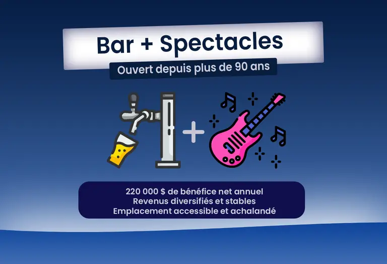 EC82652 - Bar et Salle de spectacles emblématique | Revenus diversifiés | 220K$ Bénéfice net