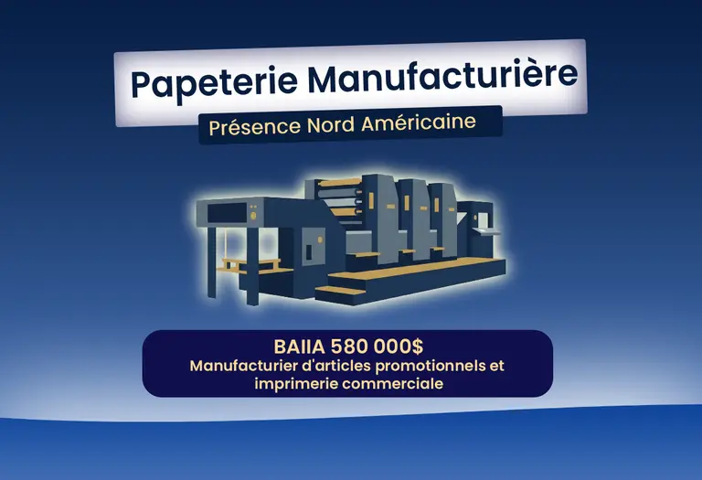 EC01153 - Manufacturier d'articles promotionnels et imprimerie commerciale - Présence nord-américaine 6 M$ de revenus