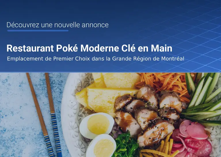 EC01266 - Restaurant Poké Moderne Clé en Main | Emplacement de Premier Choix dans la Grande Région de Montréal