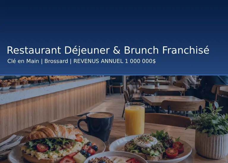 EC89089 - Restaurant Déjeuner & Brunch Franchisé de Renommée | Clé en Main | Brossard