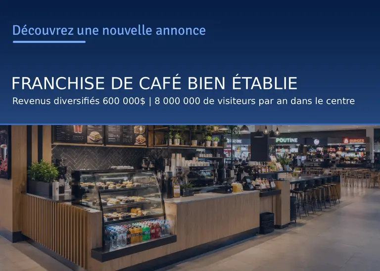 EC74199 - Franchise de café bien établie | Chiffre d'affaires annuel de plus de 600 000 $