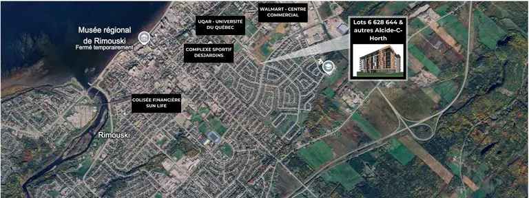 Projet résidentiel neuf à phases multiples à Rimouski de 253 logements et 8000 pc commercial