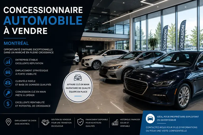Concessionnaire automobile à vendre à Montréal