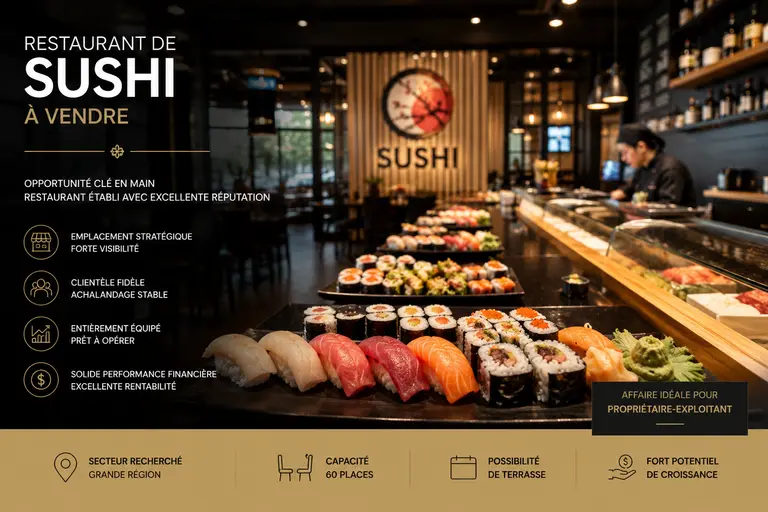 Restaurant de Sushis à Vendre à Laval